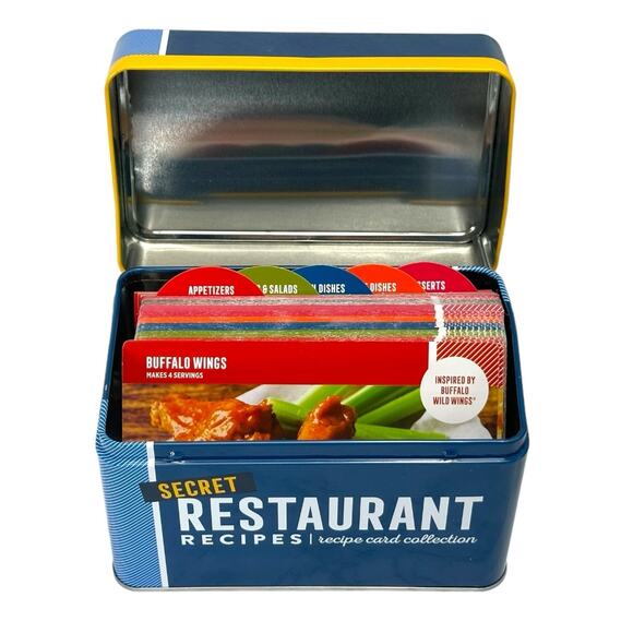 Secret Resturant Recipes Tin Recipe Card Organizer - Picture 4 of 5